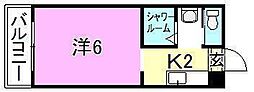 大沢ビル 1Kの間取図画像