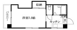 第40杉フラット 1Kの間取図画像