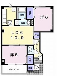 エレガントレジデンスB 2LDKの間取図画像