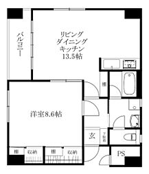 アイエム花園 1LDKの間取図画像