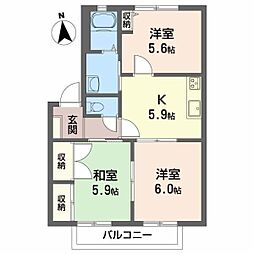 ルミエール居相 3Kの間取図画像