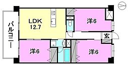 ブリリアントコート松末 3LDKの間取図画像