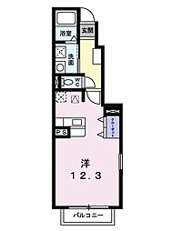 モダン ワンルームの間取図画像