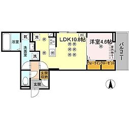 ベルナシェンテ南松山 1LDKの間取図画像