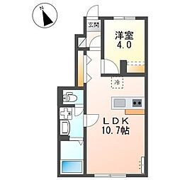アジュール 1LDKの間取図画像