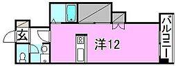 アビターレ松山 ワンルームの間取図画像