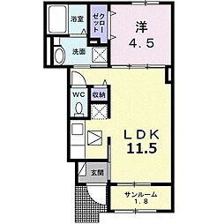 メゾン・アリエッタ 1LDKの間取図画像