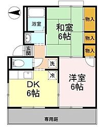 ポニーズハイム 2DKの間取図画像