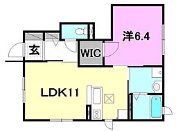 ディアコート・アイ 1LDKの間取図画像