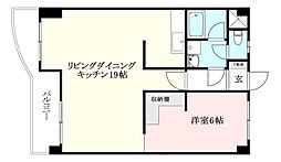ロイヤルアネックス福音寺 1LDKの間取図画像