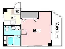 BLESS松山南 1Kの間取図画像