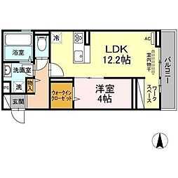 カトレア4 1LDKの間取図画像