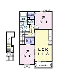プリマステラ2 2LDKの間取図画像