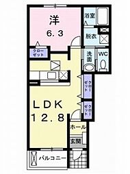 アルドーレ・W 1LDKの間取図画像