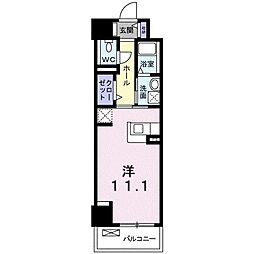 ユリウス湊町 ワンルームの間取図画像