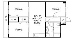 カーサグラン余戸 3LDKの間取図画像