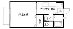 ビーライン曽我2 1Kの間取図画像