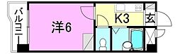 富士樋又ビル 1Kの間取図画像