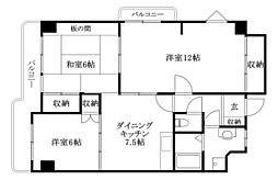 ロイヤルメゾン 3DKの間取図画像