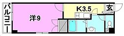 EXE松山 1Kの間取図画像