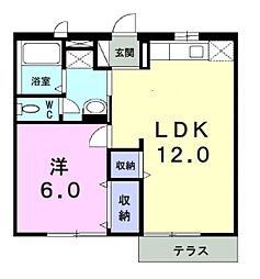 エルディム小栗 2LDKの間取図画像