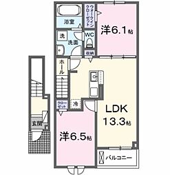カナン和気 2LDKの間取図画像