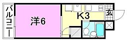 リベラル萱町 1Kの間取図画像