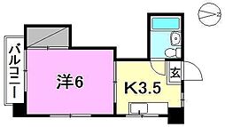 メゾン北斗 1Kの間取図画像