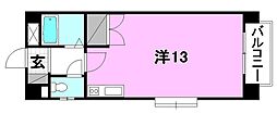 グランドハイム朝生田 ワンルームの間取図画像