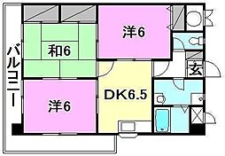 エクシード久万ノ台 3DKの間取図画像