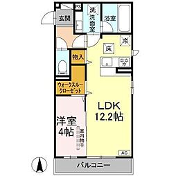 シャルル マリカ 1LDKの間取図画像