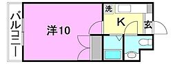 ハーバルフラット 1Kの間取図画像