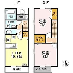 ピアチェーレ久万ノ台A 2LDKの間取図画像