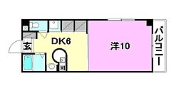 アビターレ・エッセ 1DKの間取図画像