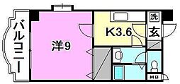 ユーライフ枝松 1Kの間取図画像