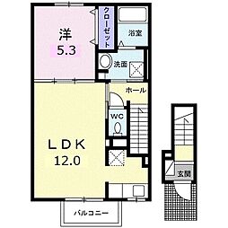 ジャルダン I 1LDKの間取図画像