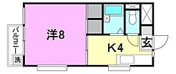 メルヘンハイツ小坂 1Kの間取図画像