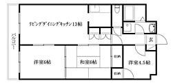 サンアイハイツ 3LDKの間取図画像