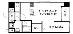 Credo in te山越 1LDKの間取図画像