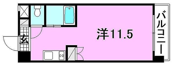 オクトワール松山中村 402 号室｜愛媛県松山市中村5丁目(賃貸マンション1R・4階・20.56㎡)の写真 その2