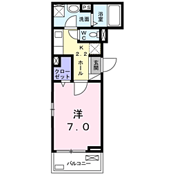 メゾン・ド・アベニール1 1Kの間取図画像