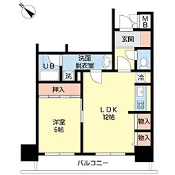 ダイアパレス万代 1LDKの間取図画像