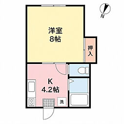 メリーズコート 1Kの間取図画像