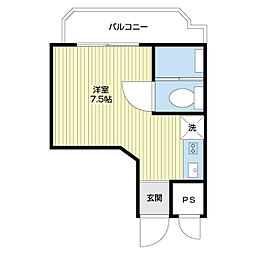 万代ファーストハイツ ワンルームの間取図画像