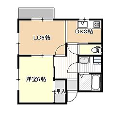 クレアコート 1LDKの間取図画像