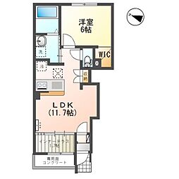 坂戸市関間2丁目アパート 1LDKの間取図画像