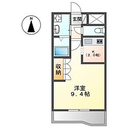 ベルガモット 1Kの間取図画像