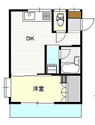 パレット 1DKの間取図画像
