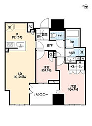 ブリリア二番町 2LDKの間取図画像