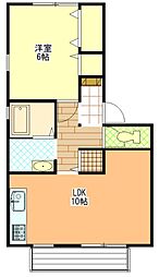フレマリール佐藤D 1LDKの間取図画像